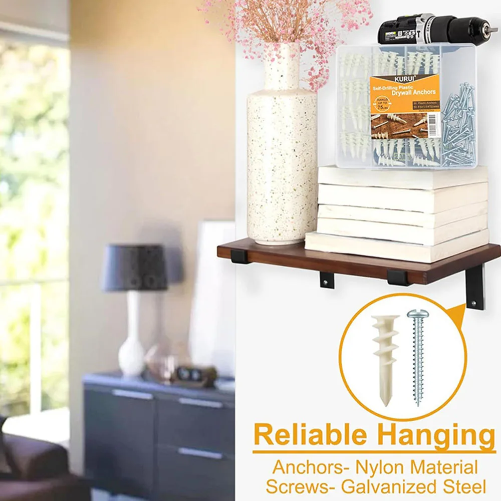 60/100/140 قطعة مسامير لوح الجبس دريوال مرساة مسامير دوامة المراسي الجصي الحديد توسيع المواضيع البلاستيك مرساة المسمار