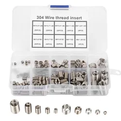 150PCS Threaded Inserts M3 M4 M5 M6 M8 304 Stainless Steel Thread Repairing Tool Helicoil Thread Repair Kit Set