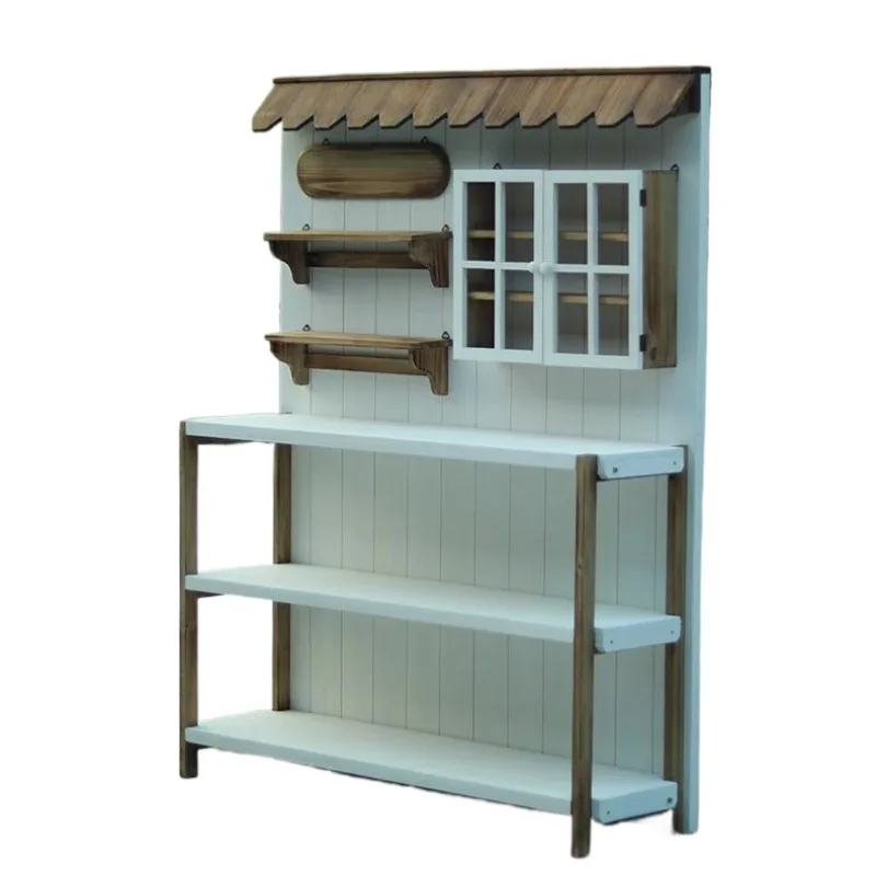 

Outdoor old solid wood gardening#6garden% balcony storage workbench preservative wood rack