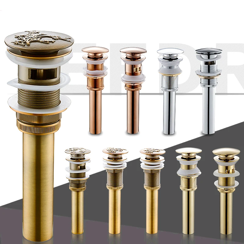 

Nice Without Overflow Brass Bathroom Lavatory Sink Pop Up Drain Bathroom Basin Sink Use Bathroom Products/Accessories HJ-0618F