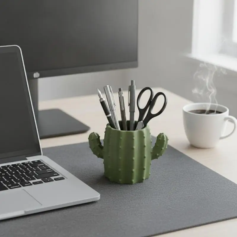 1 Piece Cute Cactus Pen Holder Multifunctional Desktop Organizer Creative Pencil Container For Student School Office Stationery