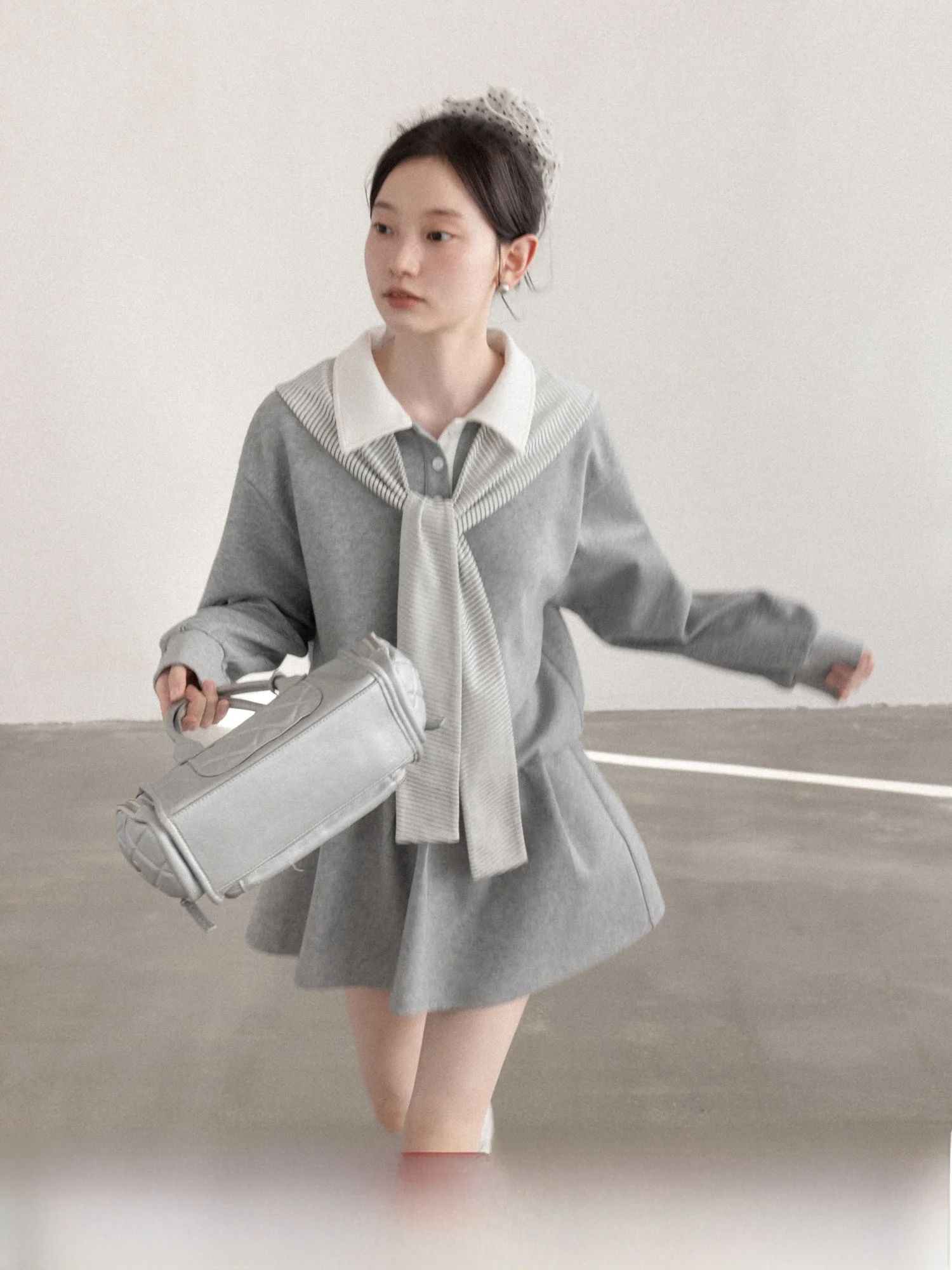 

Повседневная женская толстовка с длинным рукавом и юбка А-силуэта на весну, универсальная, с высокой талией, из мягкой хлопковой смеси, удобная, дышащая