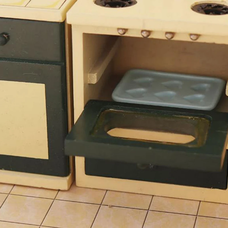 2pcs 1/12 Miniature Dollhouse Baking tray Pretend Play Kitchen Cooking Toy Set