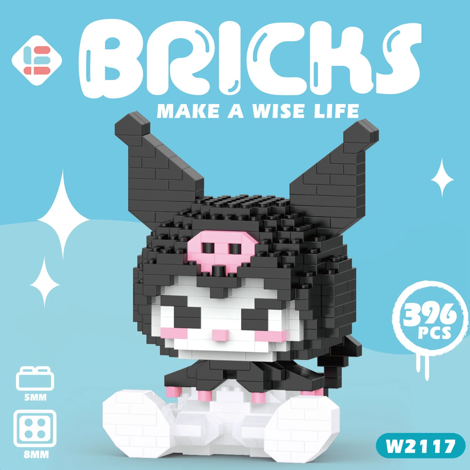 Sanrio Micro Building Blocks, Modelo 3D, Hello Kitty, Kuromi, Melody, Mini Bricks Figuras, Presentes de Natal, Brinquedos montados