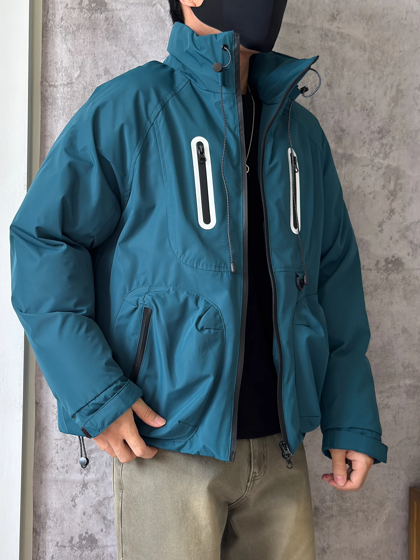 

Thiened American Sle Outdoor Functional Cotton Jaet Men's Winter Windproof Stand Collar Warm Workwear Fce Jaet