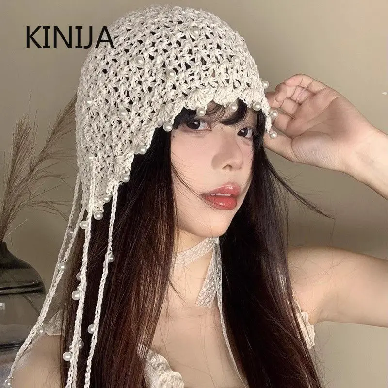 retro-artesanal-de-malha-flor-pulover-chapeus-para-mulheres-primavera-verao-fino-oco-respiravel-versatil-gorros-bone-baotou-chapeu