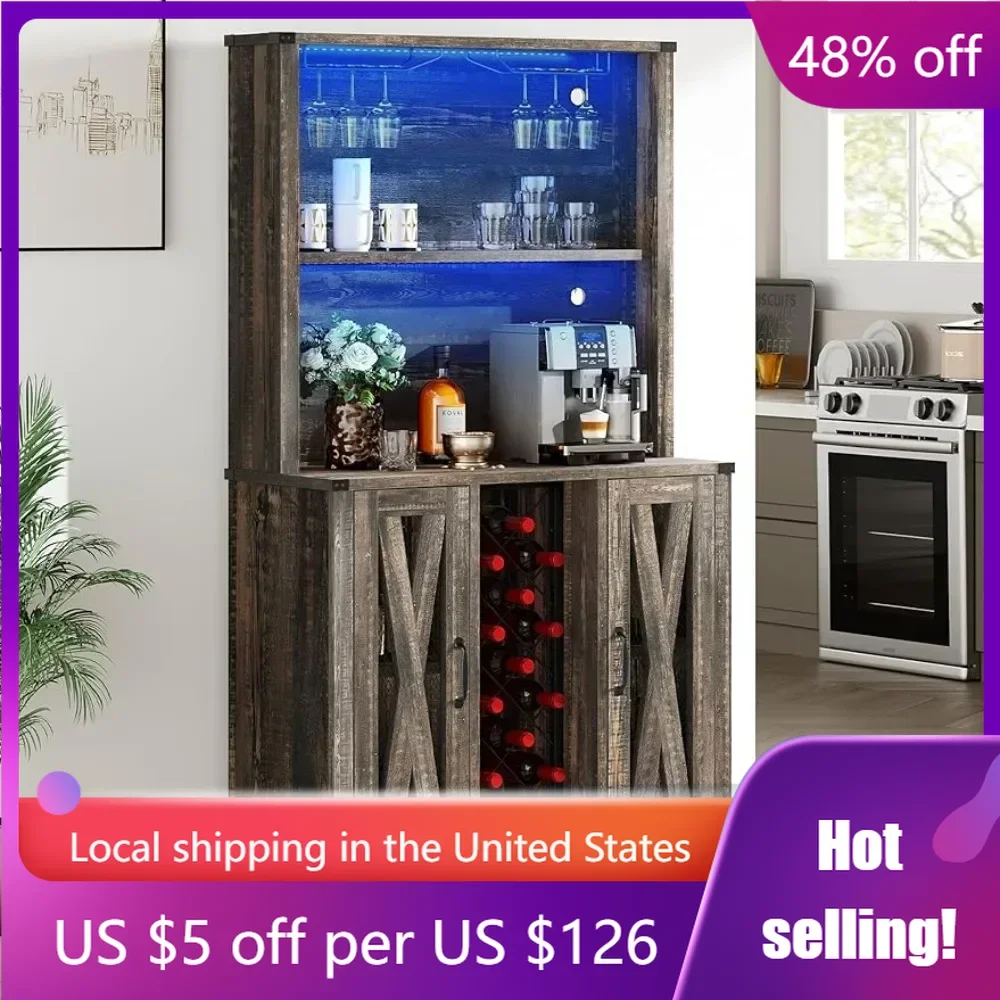 

Corner Bar Cabinet for Home Dark Rustic Oak Adega Kitchen Cabinets for Living Room Bottle Rack Mini Bar Furniture Wine Cellar