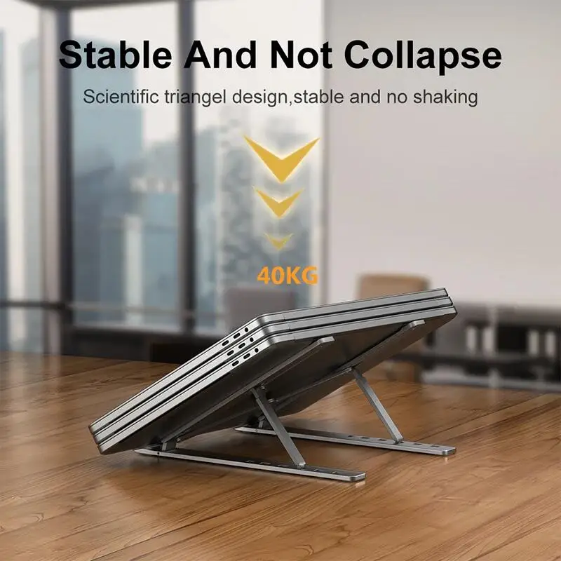 Portable Laptop Stand Aluminum Notebook Support Computer Bracket Macbook Air Pro Holder Accessories Foldable Lap Top Base For Pc