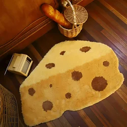 Cartoon Cheese Carpet Home Living Room Non-slip Cooling Carpet Bathroom Doorway Water-absorbent Floor Mattress Bedside Rugs