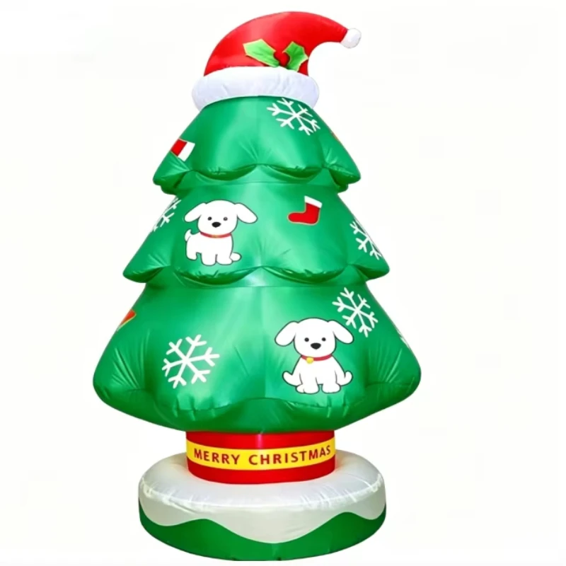 Inflatable Christmas Tree with Cartoon Dog Pattern Pet Theme Design for Festival Scene Decoration