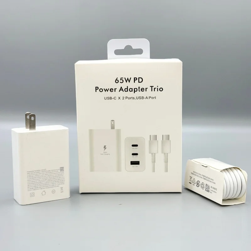 US 25W 45W 65W Charger Kit Original for Phone Samsung Super Fast Charger Type C Adapter for Galaxy Z S23 S24 Cable Saver view 5