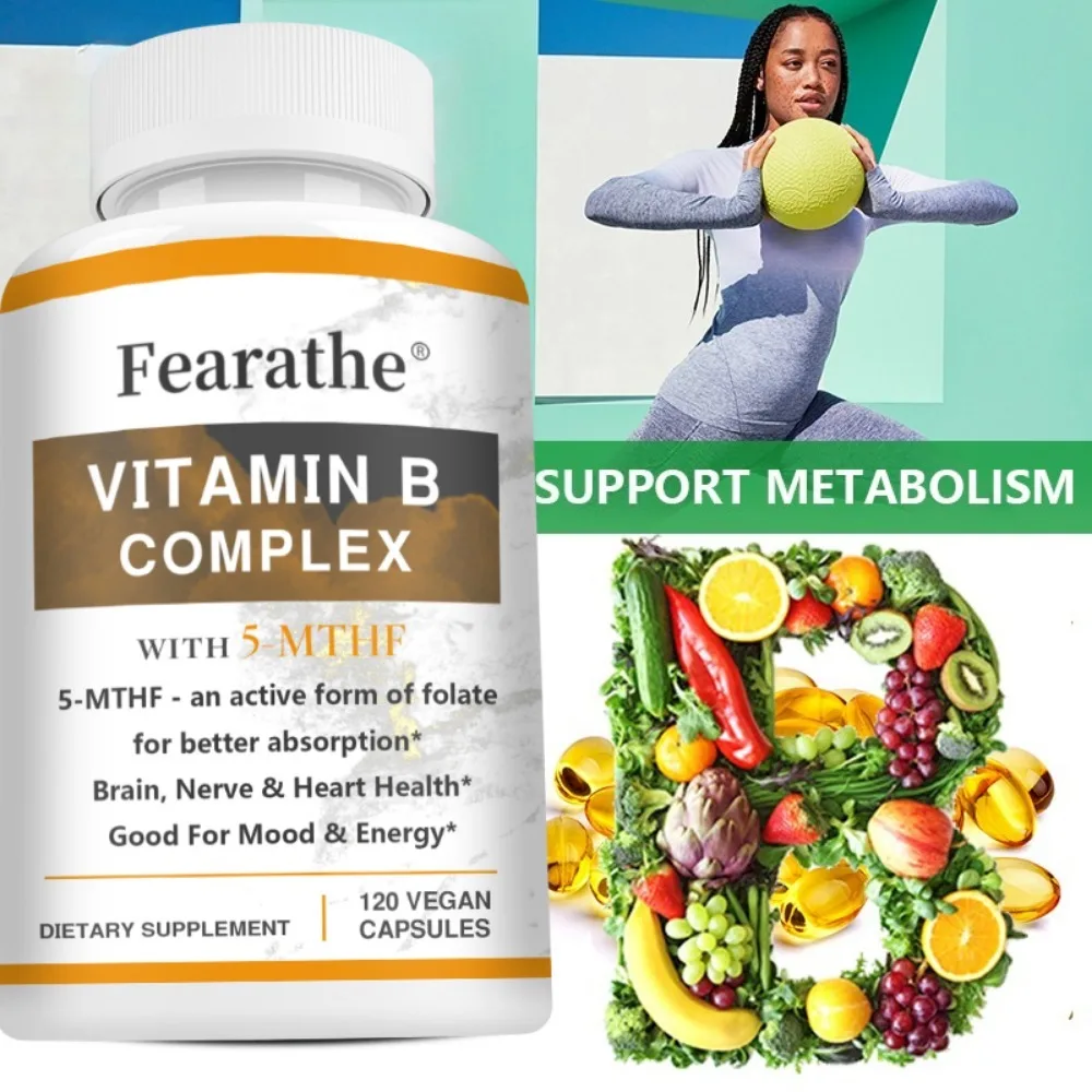 Vitamin B Complex Supplements (B12 B1 B2 B3 B5 B6 B9 Folic Acid &Biotin), Immune, Brain & Energy Support