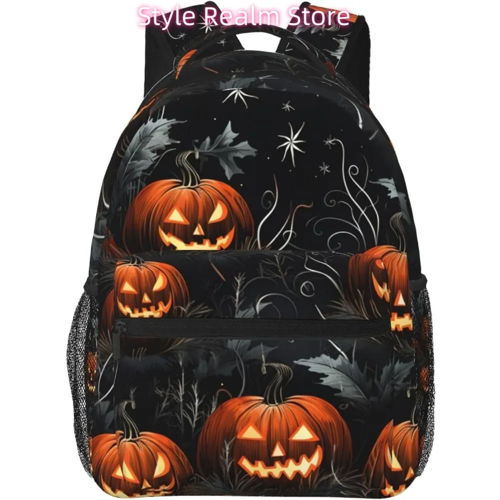 

Легкий рюкзак для ноутбука с рисунком тыквы на Хэллоуин, легкий многоцелевой дорожный повседневный рюкзак унисекс, студенческие рюкзаки f