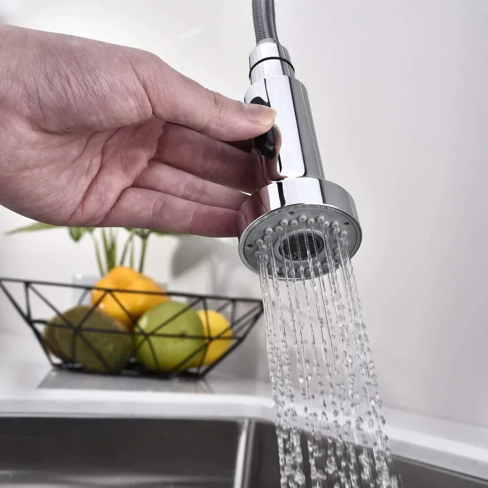 Kitchen Pull Out Faucet Sprayer Nozzle ABS Durable Water Saving Bathroom Basin Sink Shower Spray Head Multifunction Pull Head view 3
