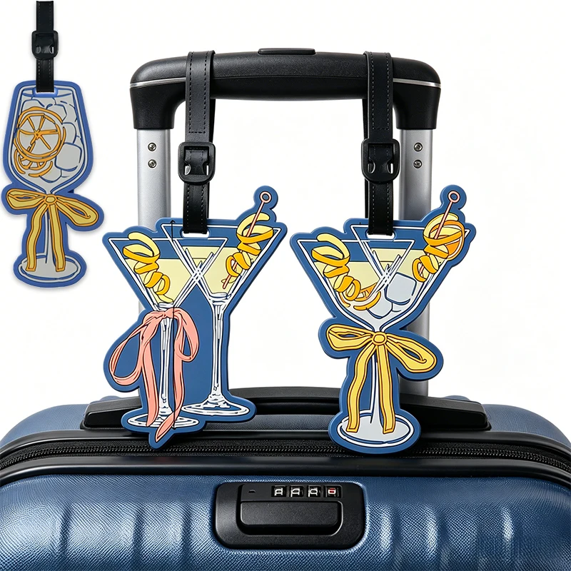 Cute Luggage Tags for Women Men, Travel Suitcase Tags Summer Beach Luggage Tags Series Identify Label with Loop