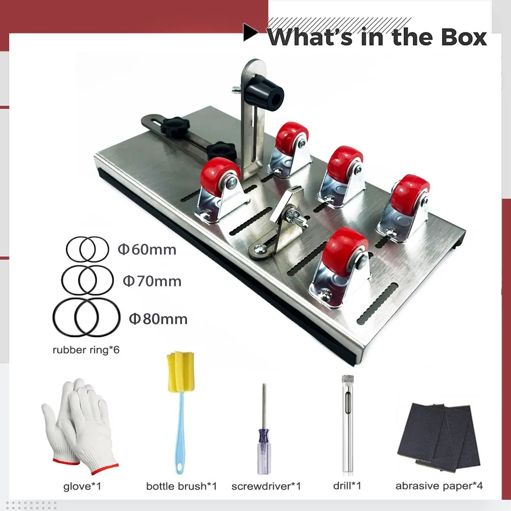 Manual Glass Bottle Cutter Bottle Cutting Machine for Round Bottles  Distance To Support Plate 12-22cm Adjustable for DIY Crafts