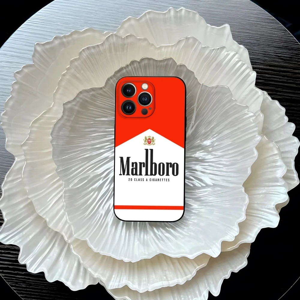 Cigarette-M-MarlboroeS Phone Case For IPhone 17 Air 16 15 14 12 13 11 Pro Max Mini X XR XS Max 7 8 Plus Black Silicon Cover #5