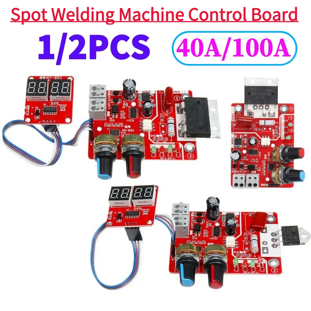 NY-D01 40A/100A Spot Welding Machine Control Board Adjustable Time Current Spot Welding Machine Board Portable Battery Parts