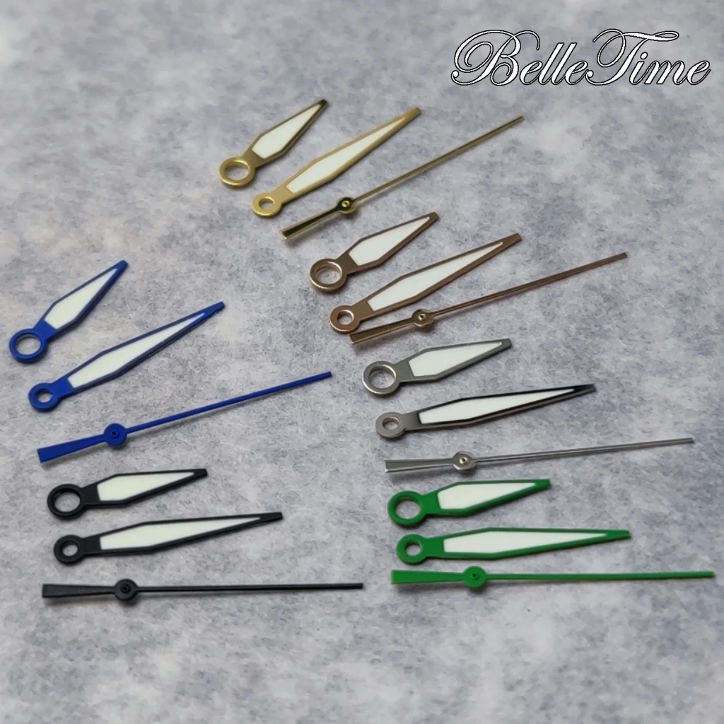 Silver/Black/Blue/Green/Gold/Rose Gold Watch Hands For NH34 NH35 4R35 NH36 4R36 Movement  C3 Green luminous Watch Accessories