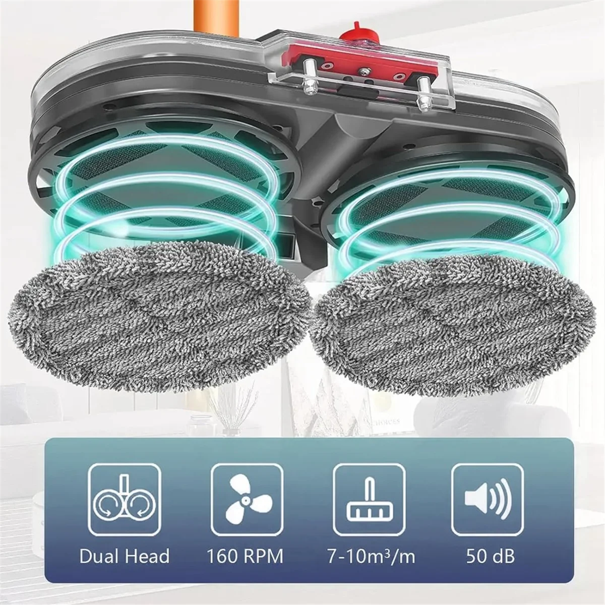 Mop Head ATTACHMENT สําหรับ Dyson V7 V8 V10 V11 V15,มอเตอร์หมุนคู่ 6 ชิ้นล้างทําความสะอาดได้ Mop Pads