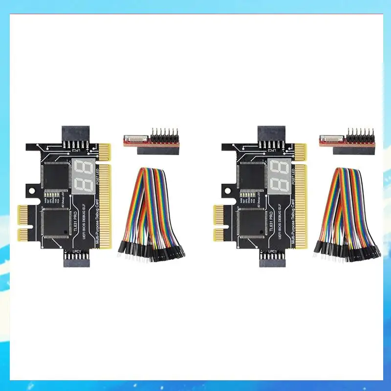 2X Analyzer LPC Debug Card PCI PCI-E Post Test Kit Motherboard Diagnostic Card J04-[A49T]