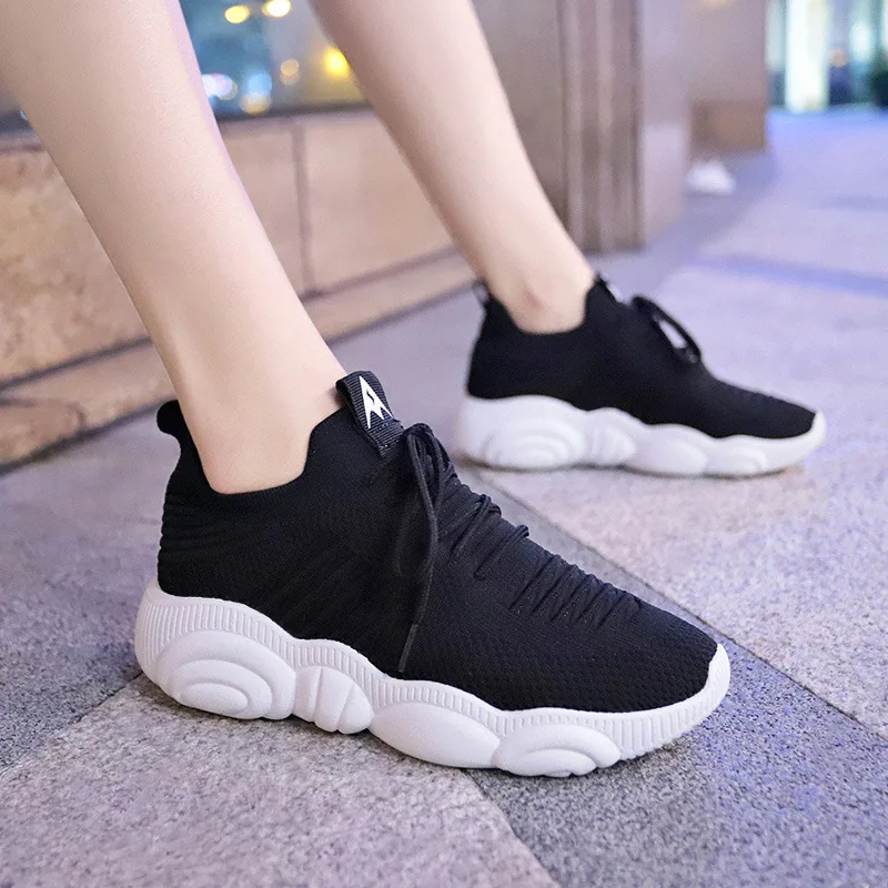 Fashion Sneakers Women Platform Sneakers Casual Shoes Women Flying Breathable Mesh Women Sneakers Yellow Basket Femme