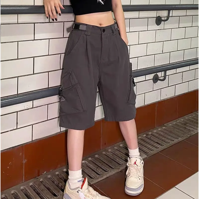 

Y2k Hip Hop Multi Pocket Cargo Pants Female Summer New In 2023 Street Wear Grunge Design Fashion Long Shorts 90s Vintage Clothes