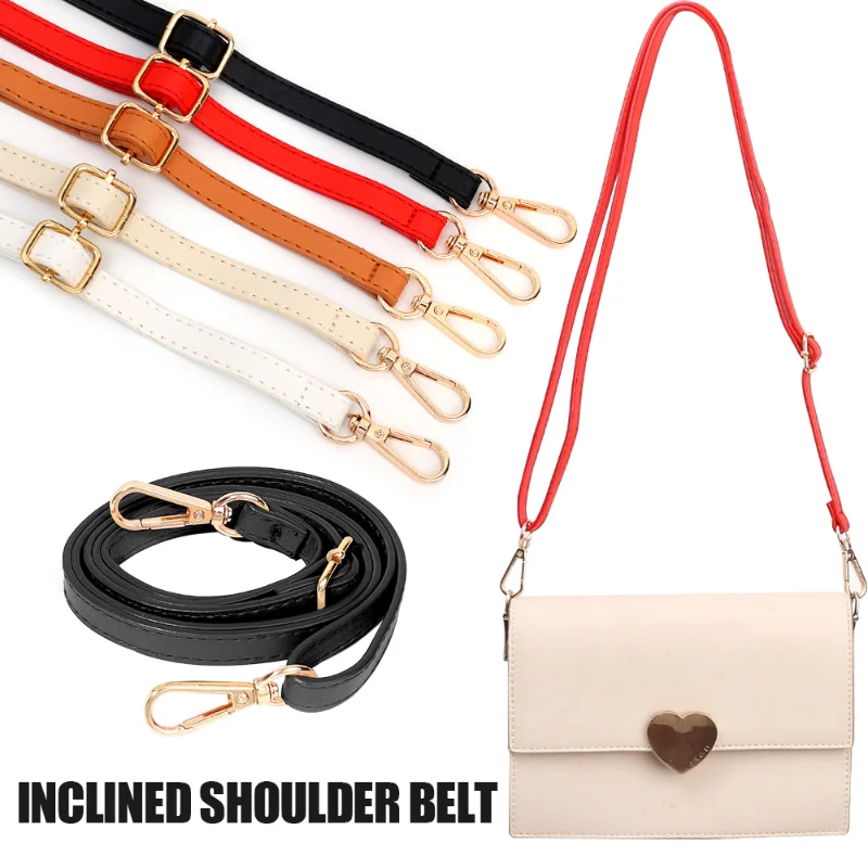 Fashion PU Leather Shoulder Strap Crossbody Bag Strap 125cm Long Double-layer Replacement Bag Belt DIY Buckle Bag Accessories