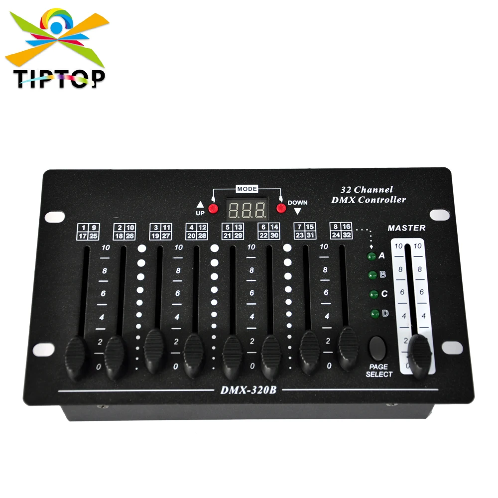 

TIPTOP Stage Light TP-D1351 32 DMX Channels Led Stage Light Controller Box Battery Working/DC9V Dual Mode LCD Display 110V-220V