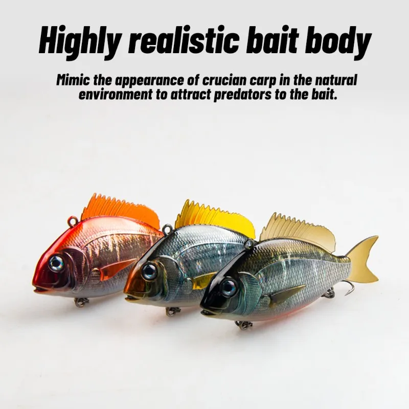 

1pcs Pesca Biomimetic Bait Sea Bream VIB Lure Fake Bait Light Sea Waterway Lure 65mm 24g All Water Layer Submerged Mouth Bass