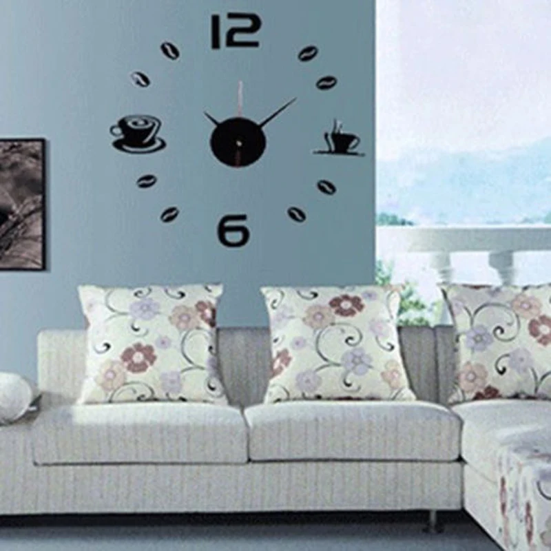 Room Living Room Decor Wall Clock Sticker Hot Large Black Number Office Art Decal Modern DIY Home 2018 Fashion