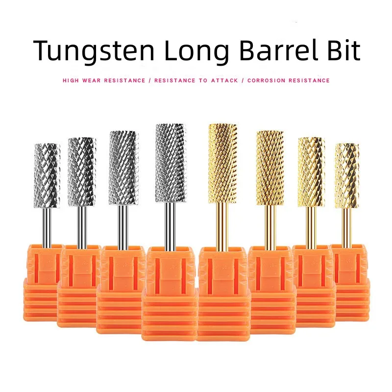 

Tungsten Nail Drill Bits Long Barrel 3/32'' Carbide Milling Cutter for Manicure Pedicure Cuticle Gel Polish Remove Nail Tools