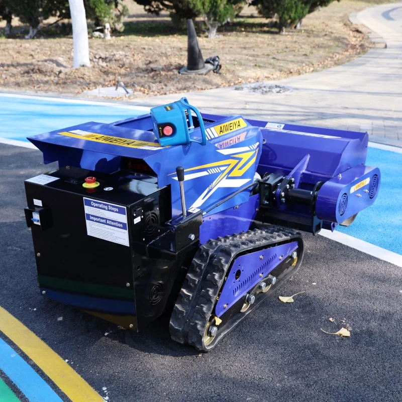 Customized High Quality Flail Lawn Mower - Hot-Selling Agriculture Remote Control Robot with All Terrain Rubber Tracks