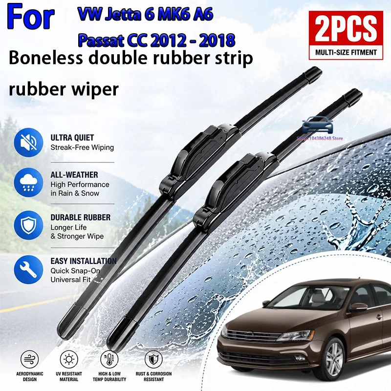 

Front Wiper Blades For VW Jetta 6 MK6 A6 Passat CC 2012 - 2018 Windshield Windscreen Window Brush 24"19" Modification parts