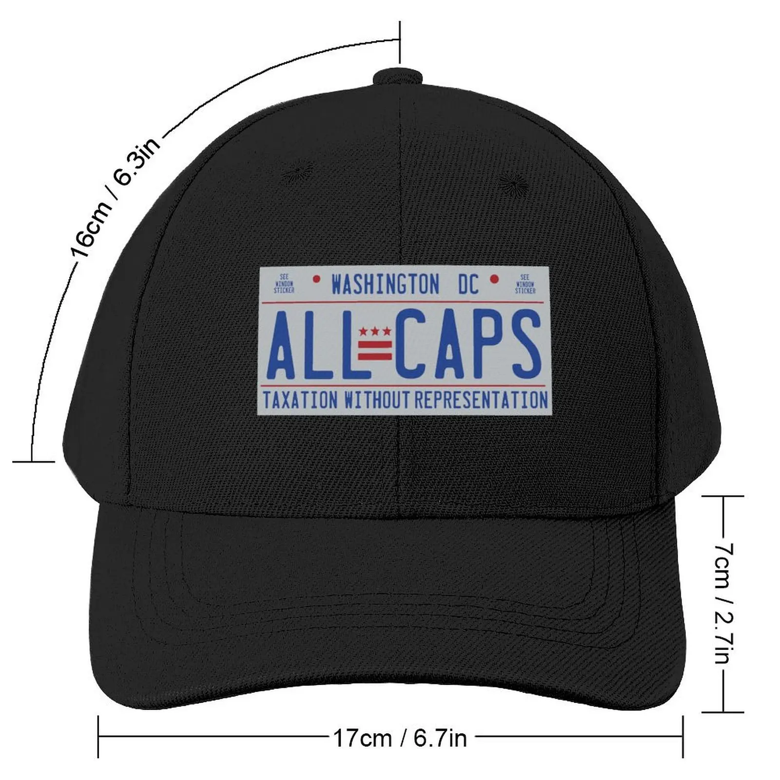 Washington Capitals - DC License Plate - ALL CAPS Baseball Cap Hat Luxury Brand derby hat Hats Woman Men's