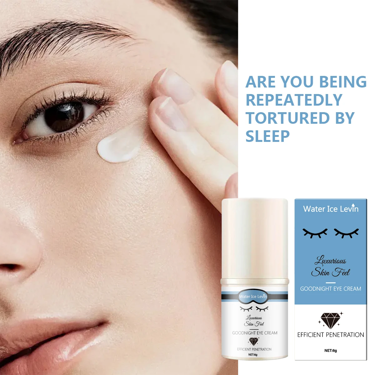 Torture End Sleep: Crema para ojos de buenas noches. Water Ice Levin & Hauritians Sensación de la piel para una penetración profunda y eficiente. Red 6g.