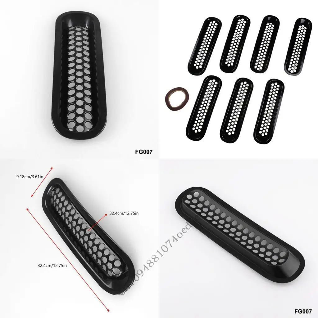 

Pack Of 7 ABS Grille Inserts Easy On Install for 07 to 17 JK Automotives