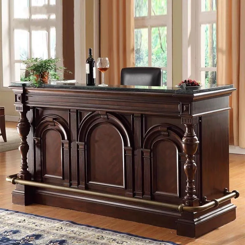 American French Solid Wood Bar Table Marble Household European Wine Cabinet Partition Nakajima Tairo W Horse Post checkout page