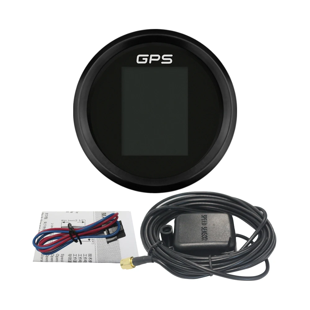 ELING 85mm GPS Speedometer 3 In 1 Multifunctional Gauge Set with 24 hour Clock Voltmeter for RV Boat Truck Universal 12V 24V