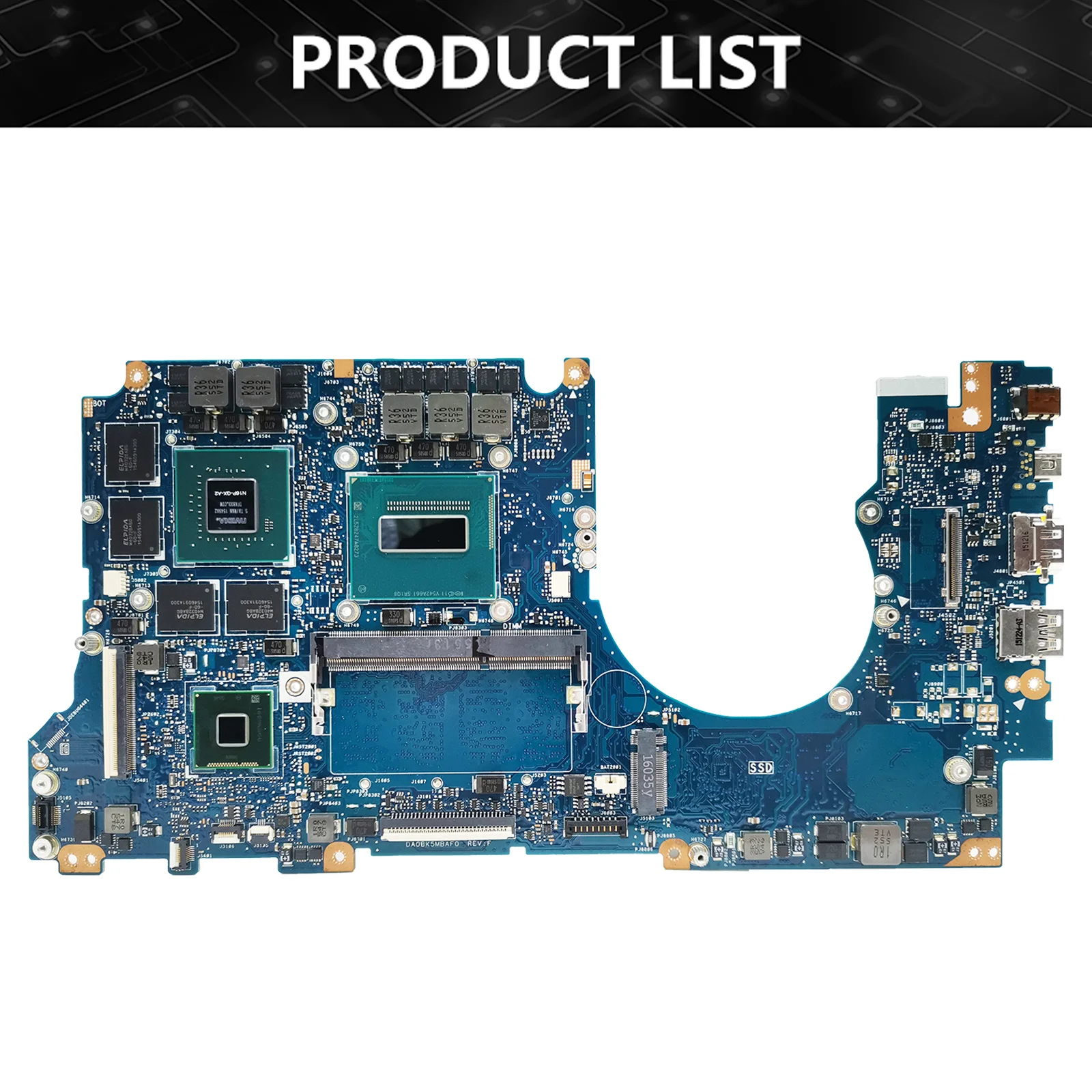 Placa base N501JW para ordenador portátil, placa base para ASUS G501J, N501J, G501JW, UX501J, UX501JW, G60JW, I5, I7, CPU GTX960M, 2G, V4G, 4G, 8G de RAM