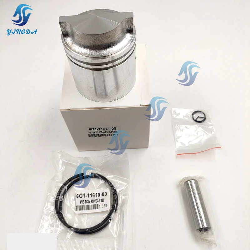 High quality Piston with Ring STD 6G1-11631 For Yamaha Outboard Motor 2 Stroke 6HP 8HP 6G1-11631-00 Diameter:50mm boat part