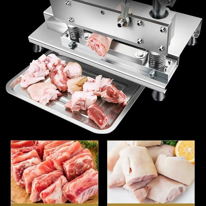 About Manual Chicken Bone Ribs Fish Meat Sheep Cutting Machine Hand Press Pig's Feet Meat Cutting Machine&