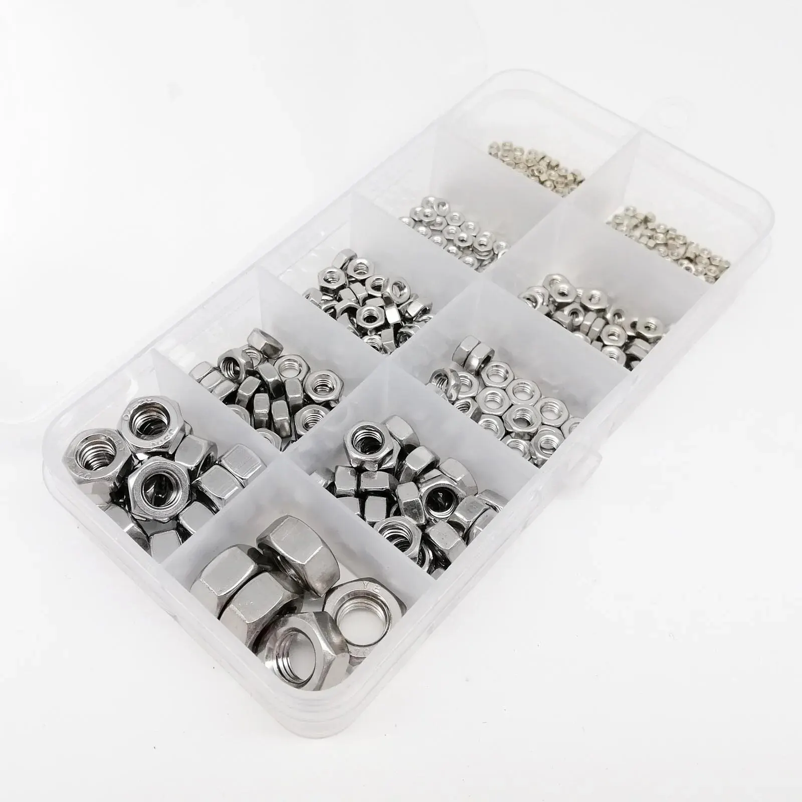 445pcs DIN934 Small Micro Hex Hexagon Nut Set Assortment Kit Box 304 Stainless Steel Brass M1.4 M1.6 M2 M2.5 M3 M3.5 M4 M5 M6 M8 image 5