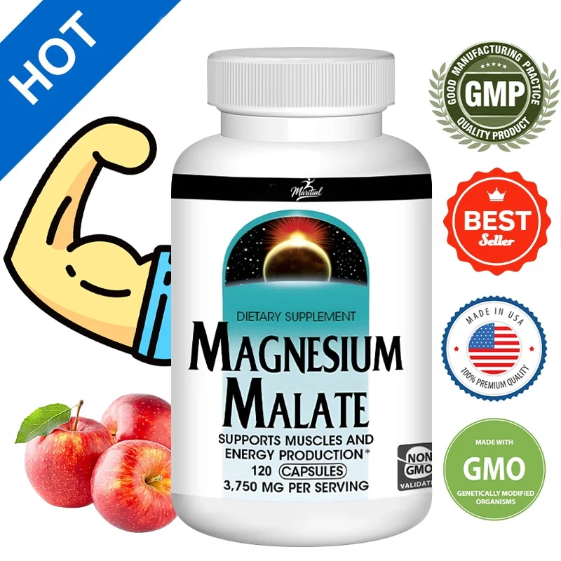 Magnesium Malate 3750 Mg Supplement Supports Muscle Function, and Energy Production