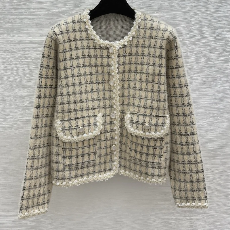 

Высококачественный мягкий и пушистый вязаный женский кардиган из искусственного меха норки, роскошный свитер, осенняя одежда 251028244