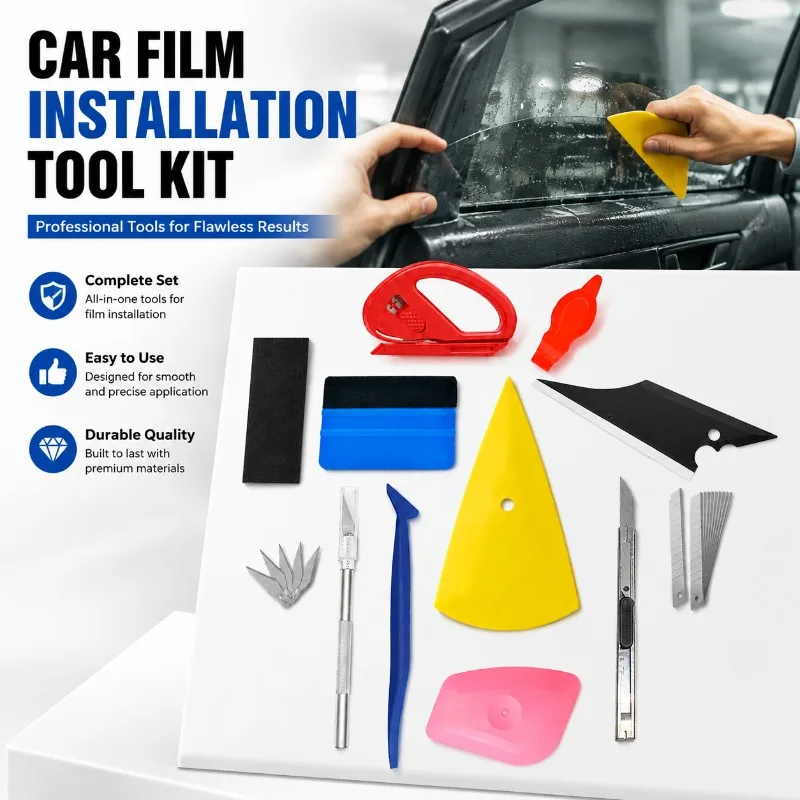 Car Vinyl Wrap Installation Tool Kit Complete Accessories for Color Change Film Clear Paint Protection Film and Car Body TPU
