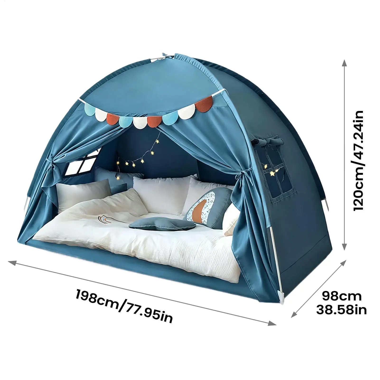 Kids Bed Tent Canopy Privacy Space Breathable Portable Twin Bed Canopy Indoor Tent For Living Room Children's Room Garden view 6