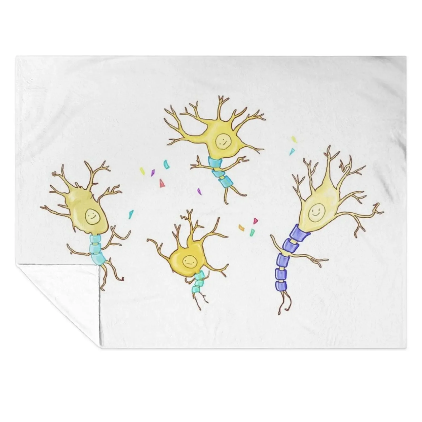 

Happy Neurons Throw Blanket Blankets For Sofas Furrys warm winter Retros Blankets