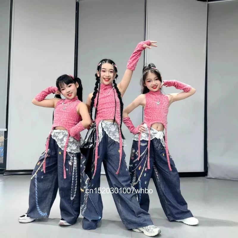 

Одежда для джазовых танцев для девочек, модные и стильные детские костюмы для выступлений в стиле джаз-стрит-дэнс, для уличных выступлений