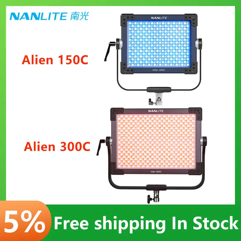 

Nanlite Alien 150C/300C RGB Panel Lamp COB LED Photography Light 2700K-12000K RGBWW Color Control for Professional Photography